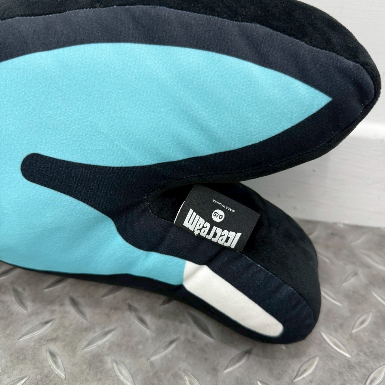 BBC Ice Cream Running Dog Teal Plush Pillow TEAL