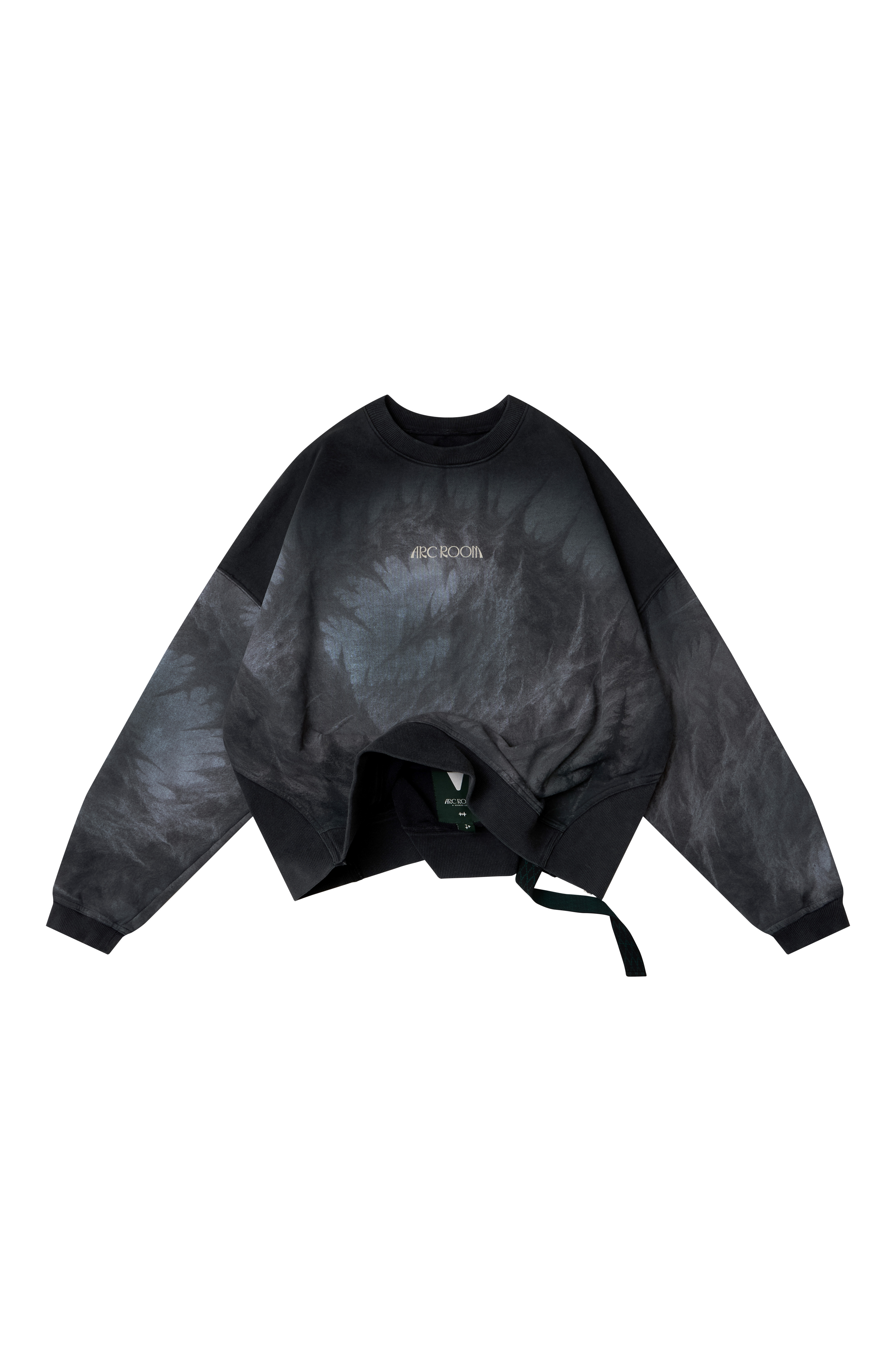 THORN WASHED LOGO CREWNECK - WASHED BLACK