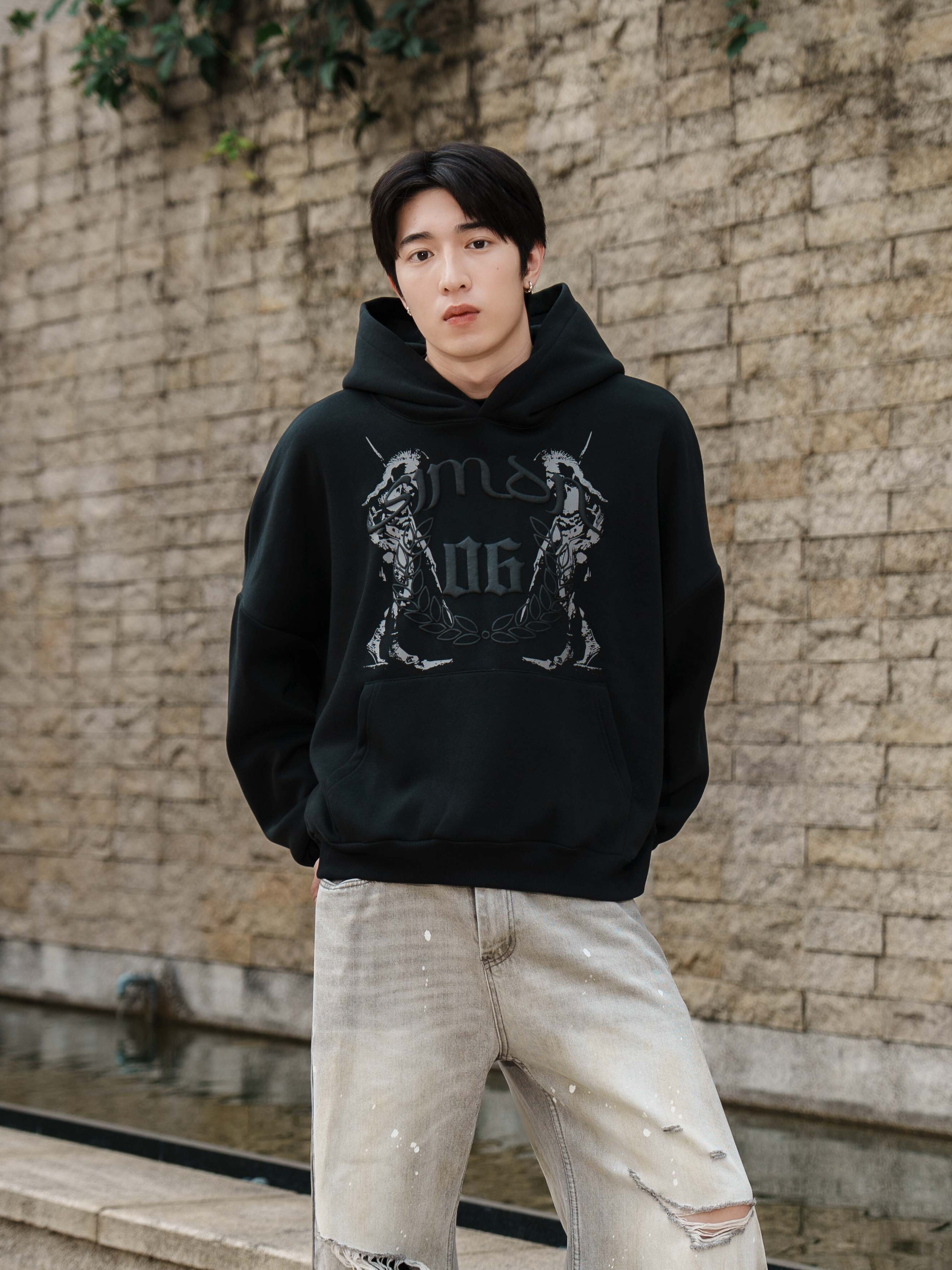 SIMON MADE HL-2502 浮雕 羅馬士兵 BOXY V2 帽T