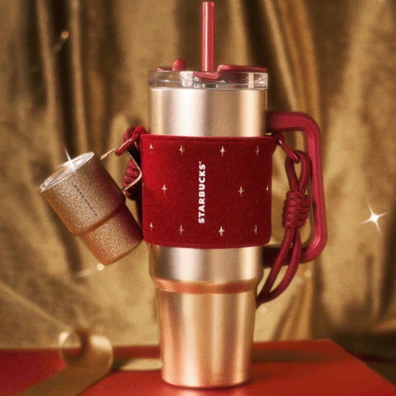 【Luxury】現貨 星巴克 starbucks 聖誕限定 🎄 買一送一 ❤️💛 雙飲口不鏽鋼保溫杯 900ML 手拿杯 直飲壺 水壺