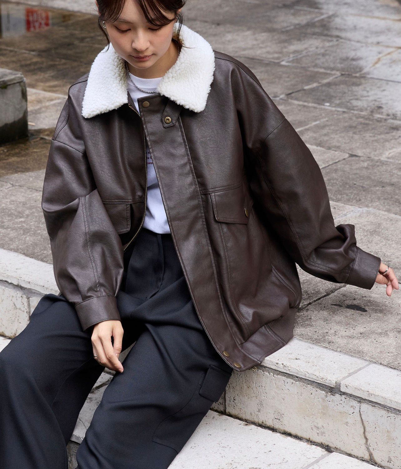 【預購】JN111924 Mono Mart 兩穿式超大復古風短夾克