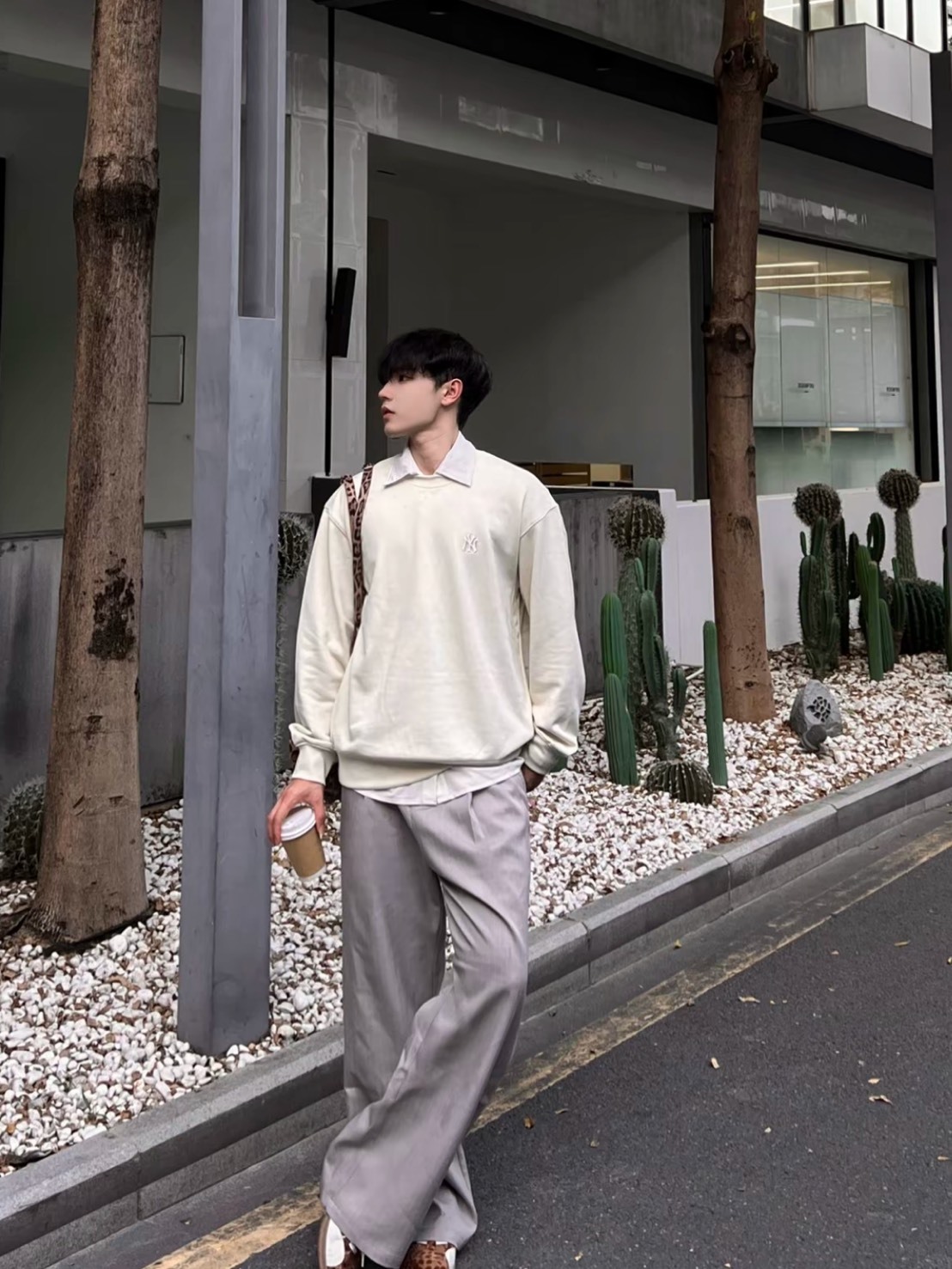 MLB 純色 刺繡 字母 圓領 衛衣