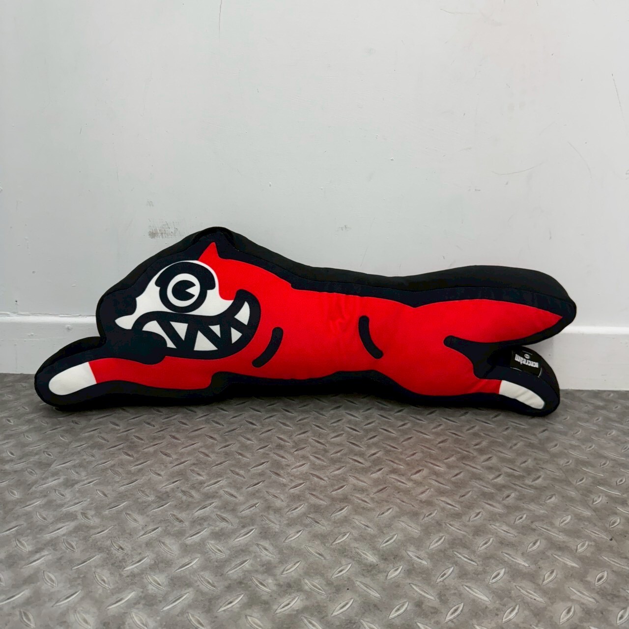 BBC Ice Cream Running Dog Teal Plush Pillow RED