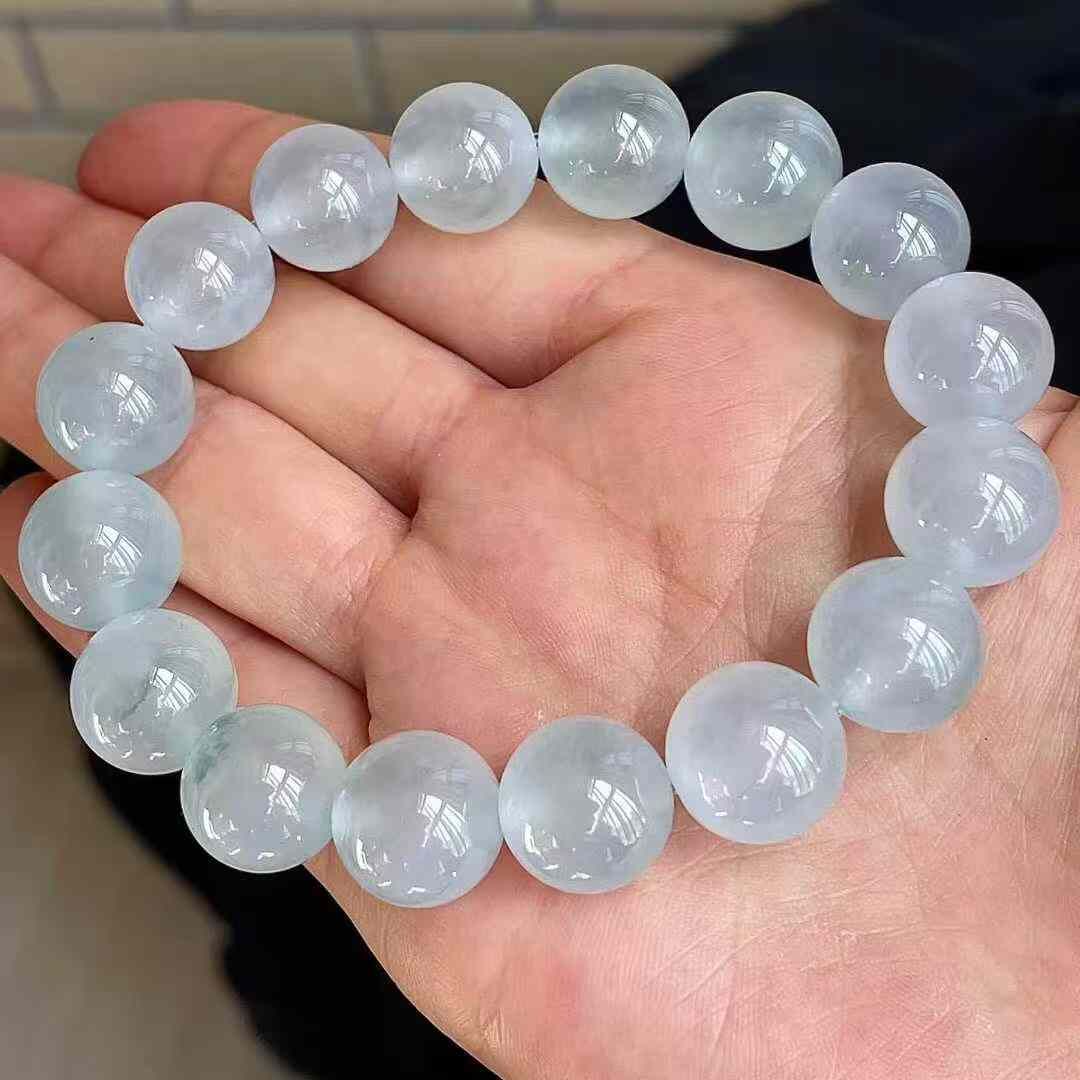 1165548 翡翠高冰手串 (12.8mm直徑)