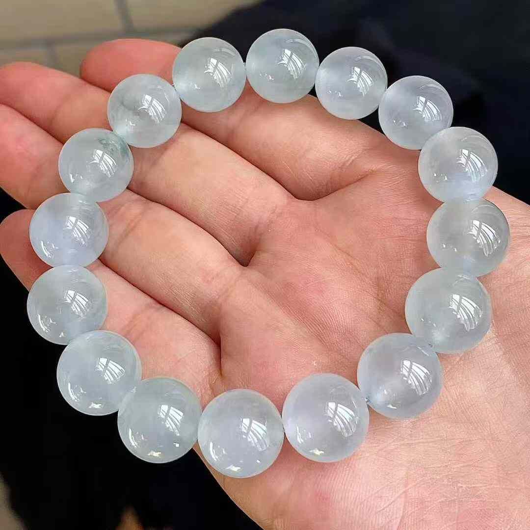 翡翠高冰手串 (12.8mm直徑),天然翡翠A玉, 緬甸玉, Jade, Jadeite