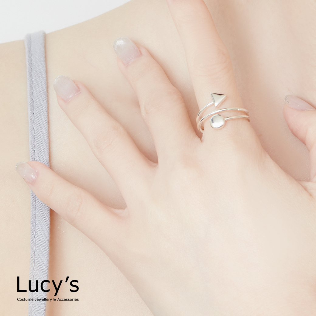 925純銀 幾何迴旋 開口戒 (67905)