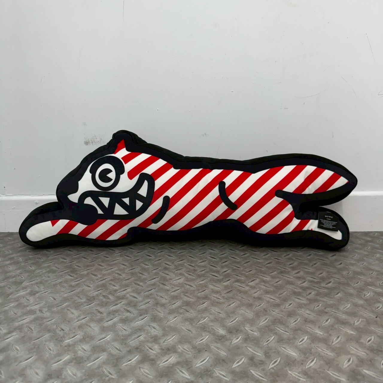 BBC icecream running dog pillow RED X WHITE
