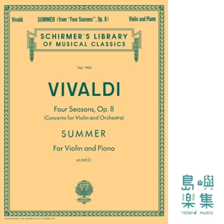 Vivaldi Summer | Violin and Piano | Schirmer Library of Classics Volume 1935