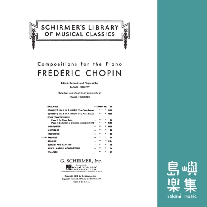 Chopin Préludes | Schirmer Library of Classics Volume 34