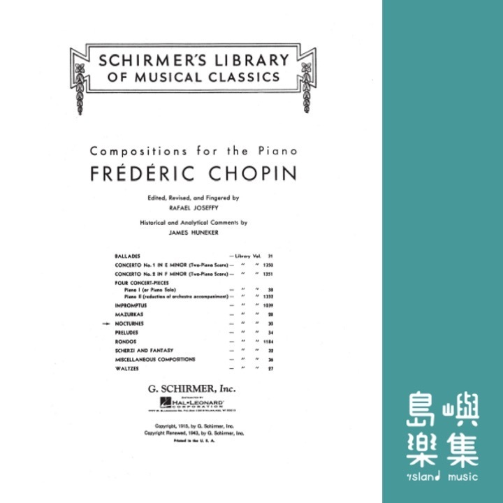 Chopin Nocturnes | Schirmer Library of Classics Volume 30