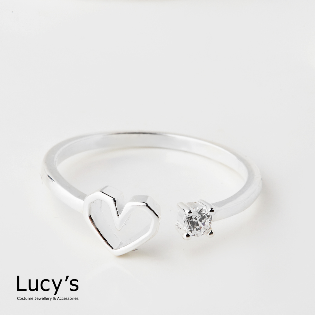 925純銀 鑽愛 開口戒 (78066)