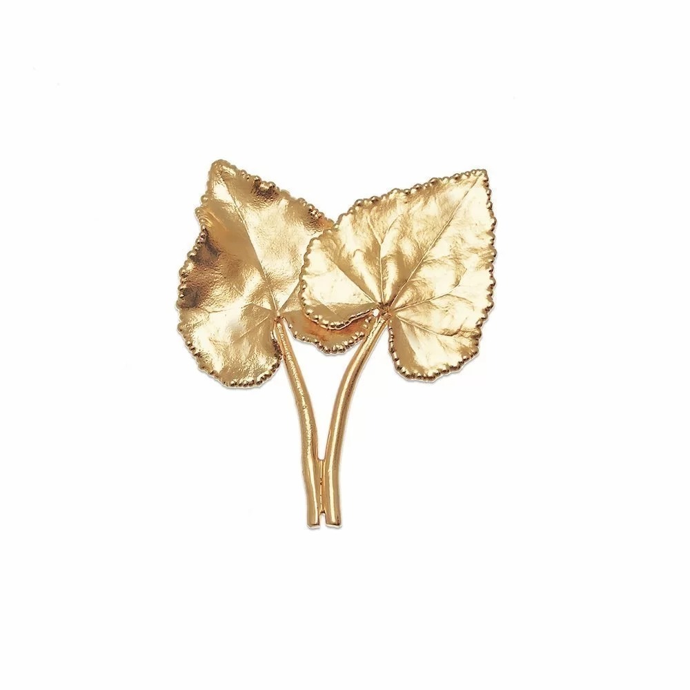 1TA0524-490 THALLO Emotions Cyclamen Brooch Statement, 24K Gold Plated #A060 (A-SK-E)