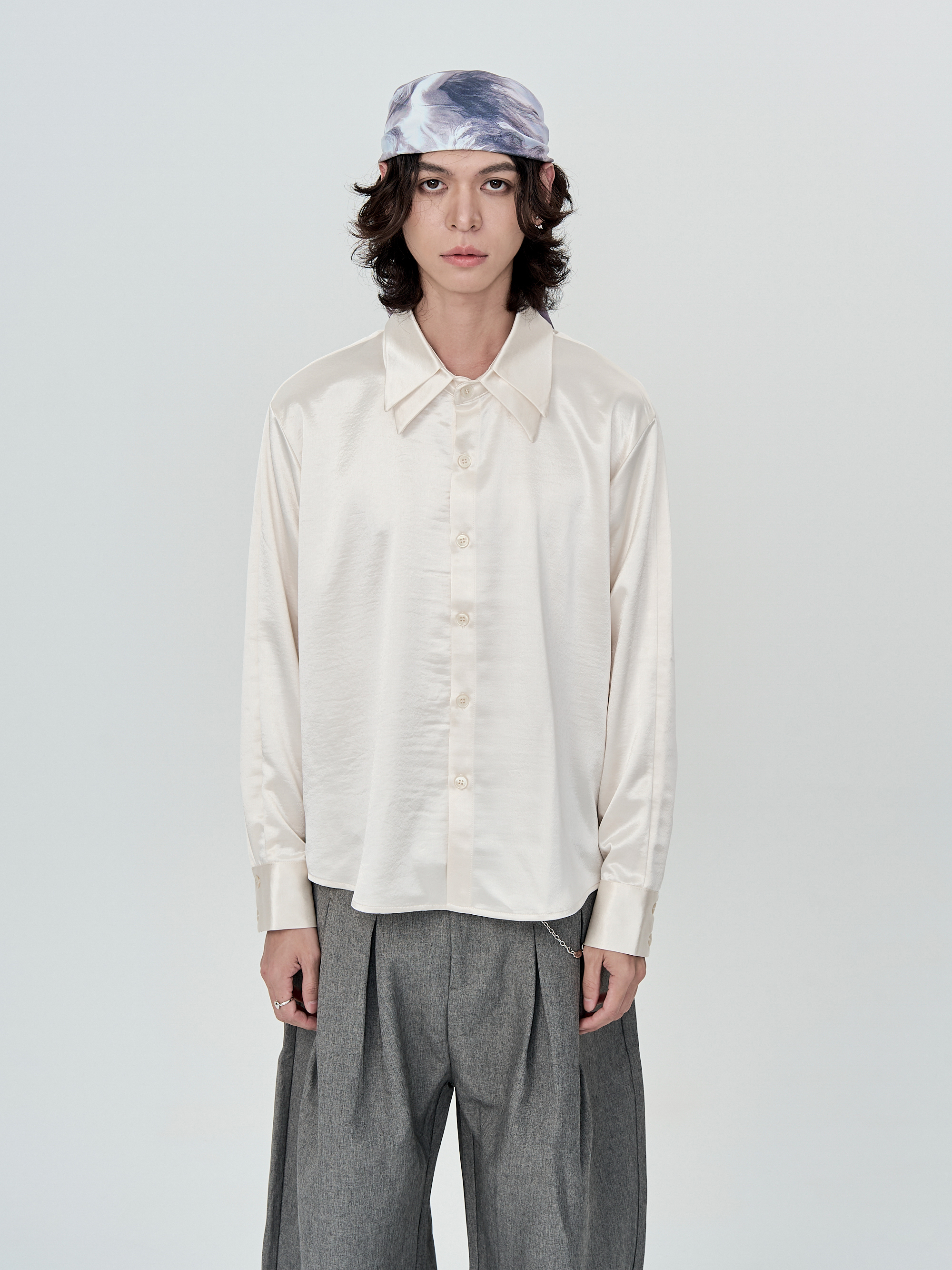 INN X RO(0) -AETHER WINGS天使羽雙領光澤襯衫-白