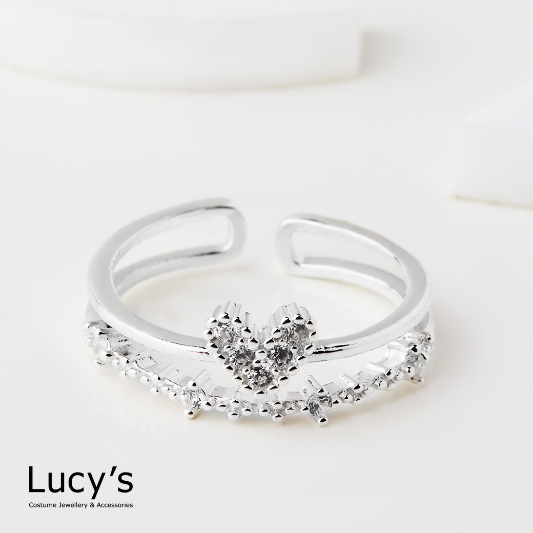 925純銀 閃愛 開口戒 (122712)