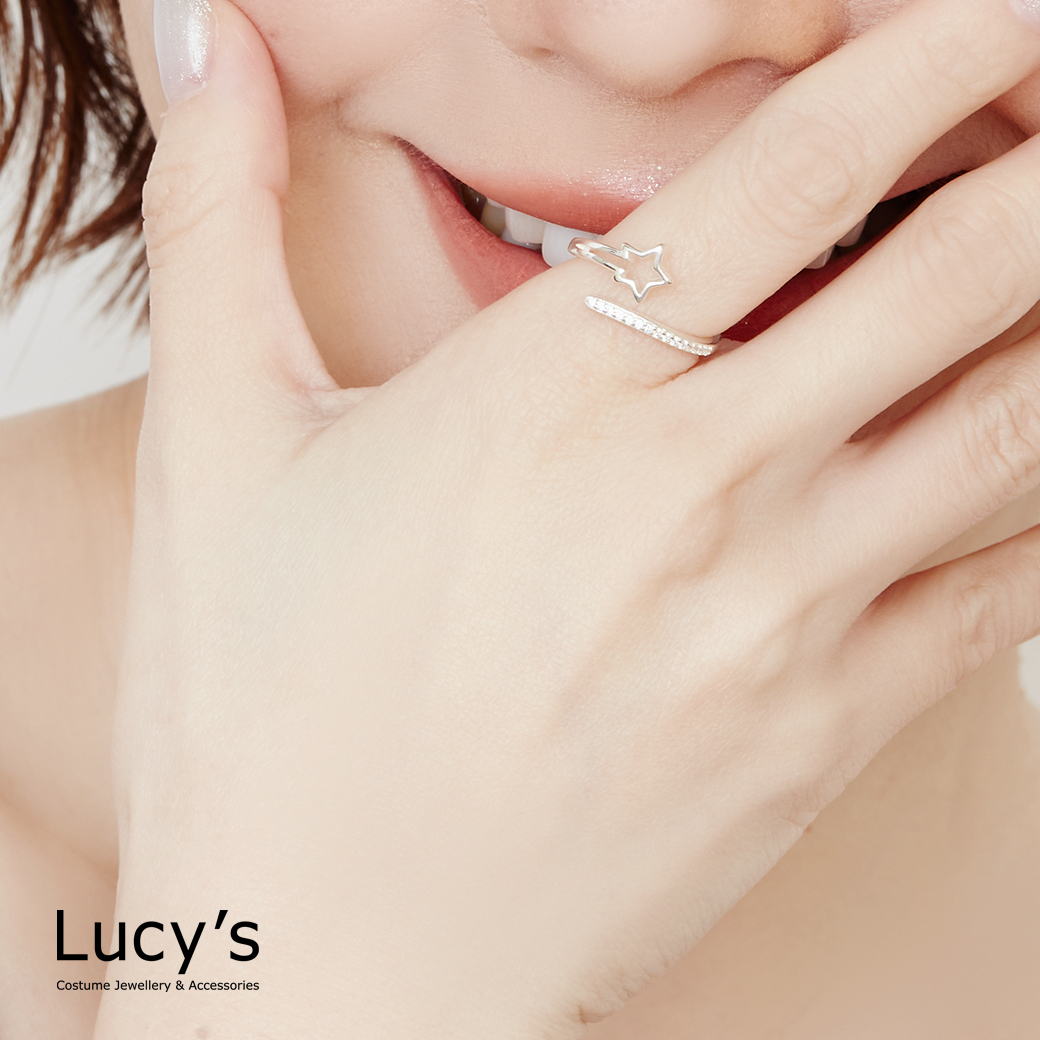 925純銀 流星 開口戒 (125341)