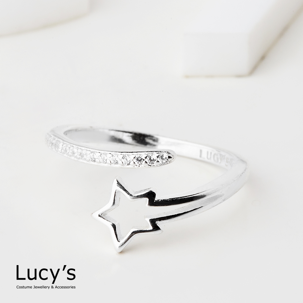 925純銀 流星 開口戒 (125341)