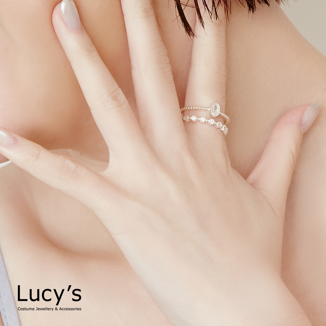 925純銀 輕奢鑲鑽 開口戒 (125383)