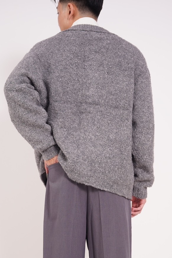 搖粒絨領扣毛衣外套