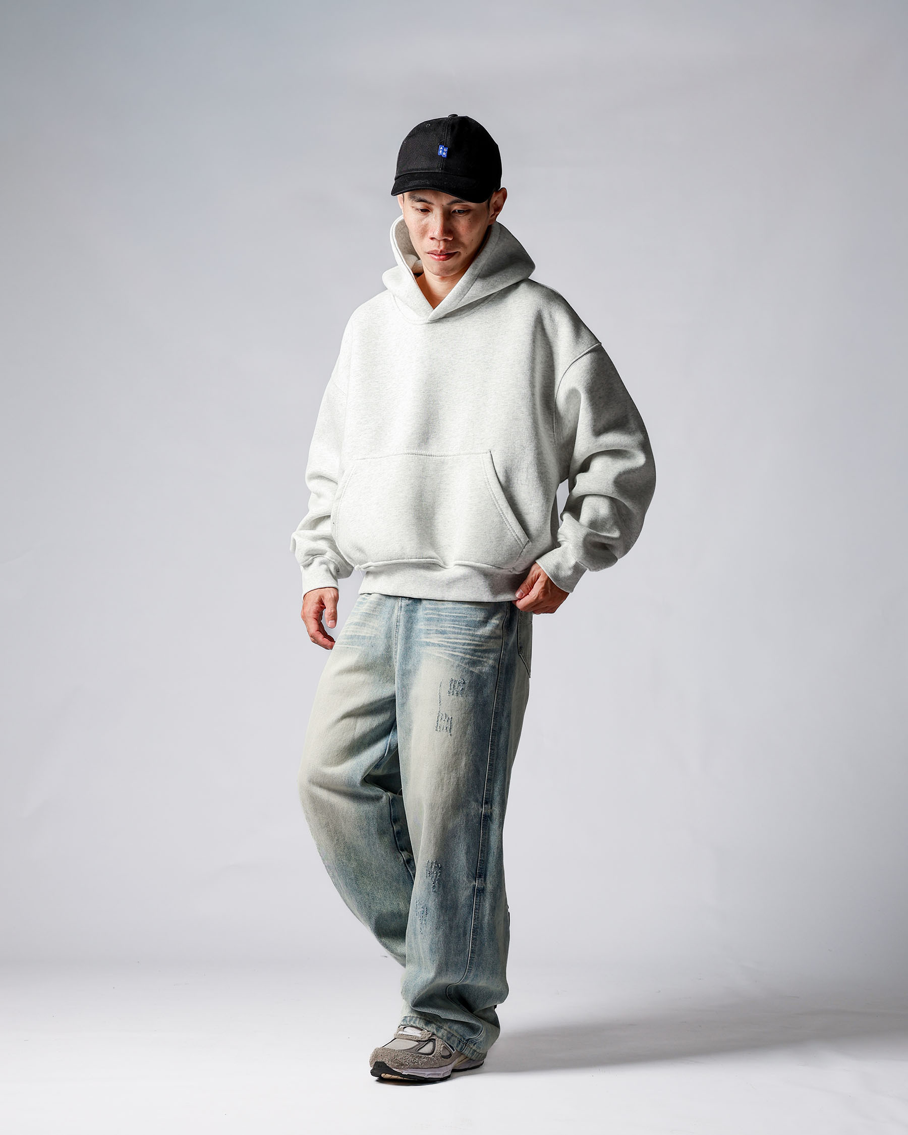 D.CLOSET 美式打摺水洗牛仔褲