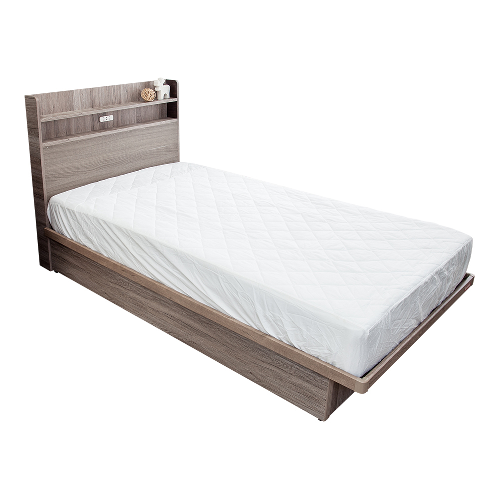 米恩3.5尺單人三件式房間組-附插座床頭片+側掀床底+兩用涼蓆連結式彈簧床墊