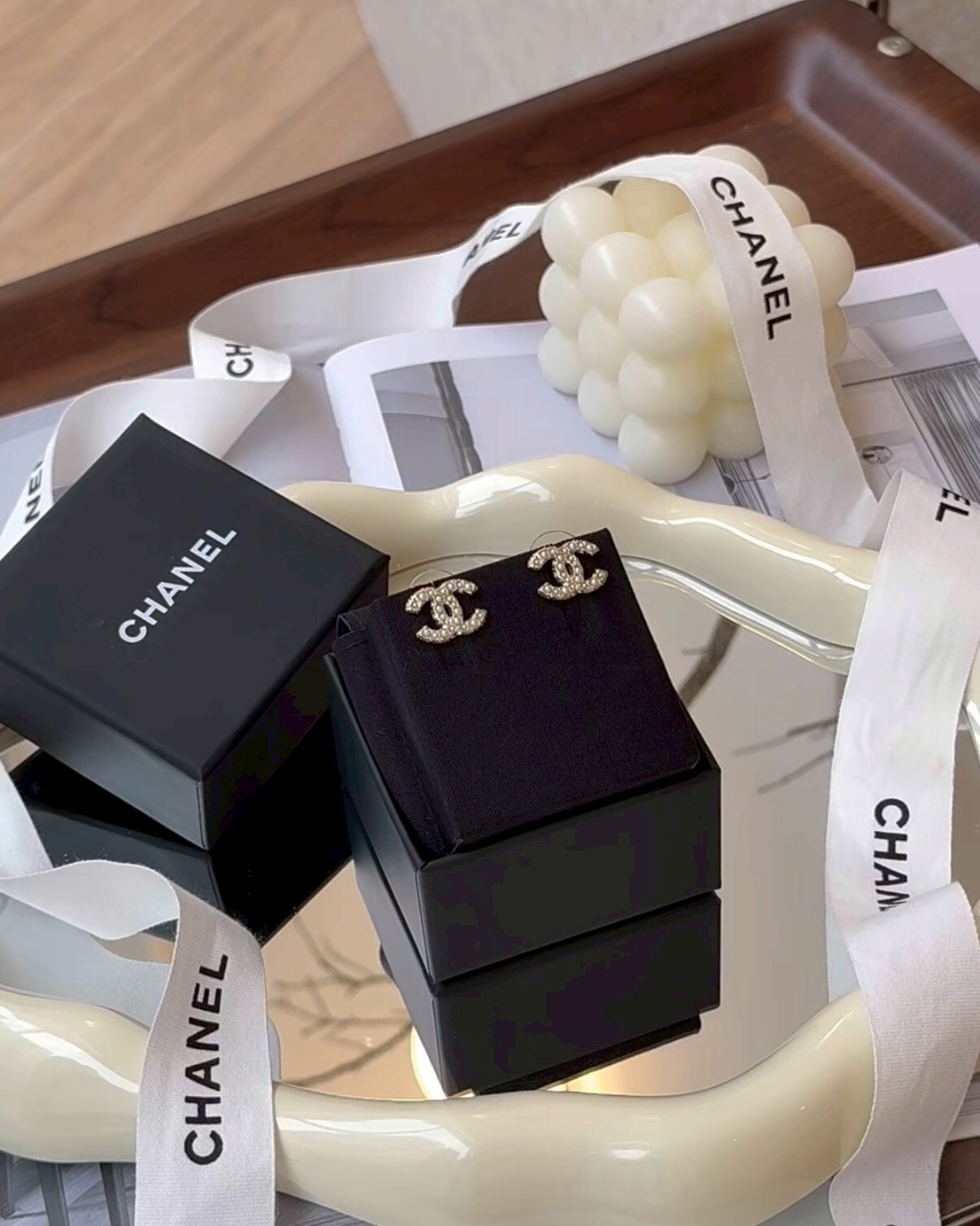 CHANEL｜ 經典小珍珠雙C耳環