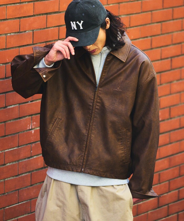 "代購" NAUTICA 做舊皮革短版外套