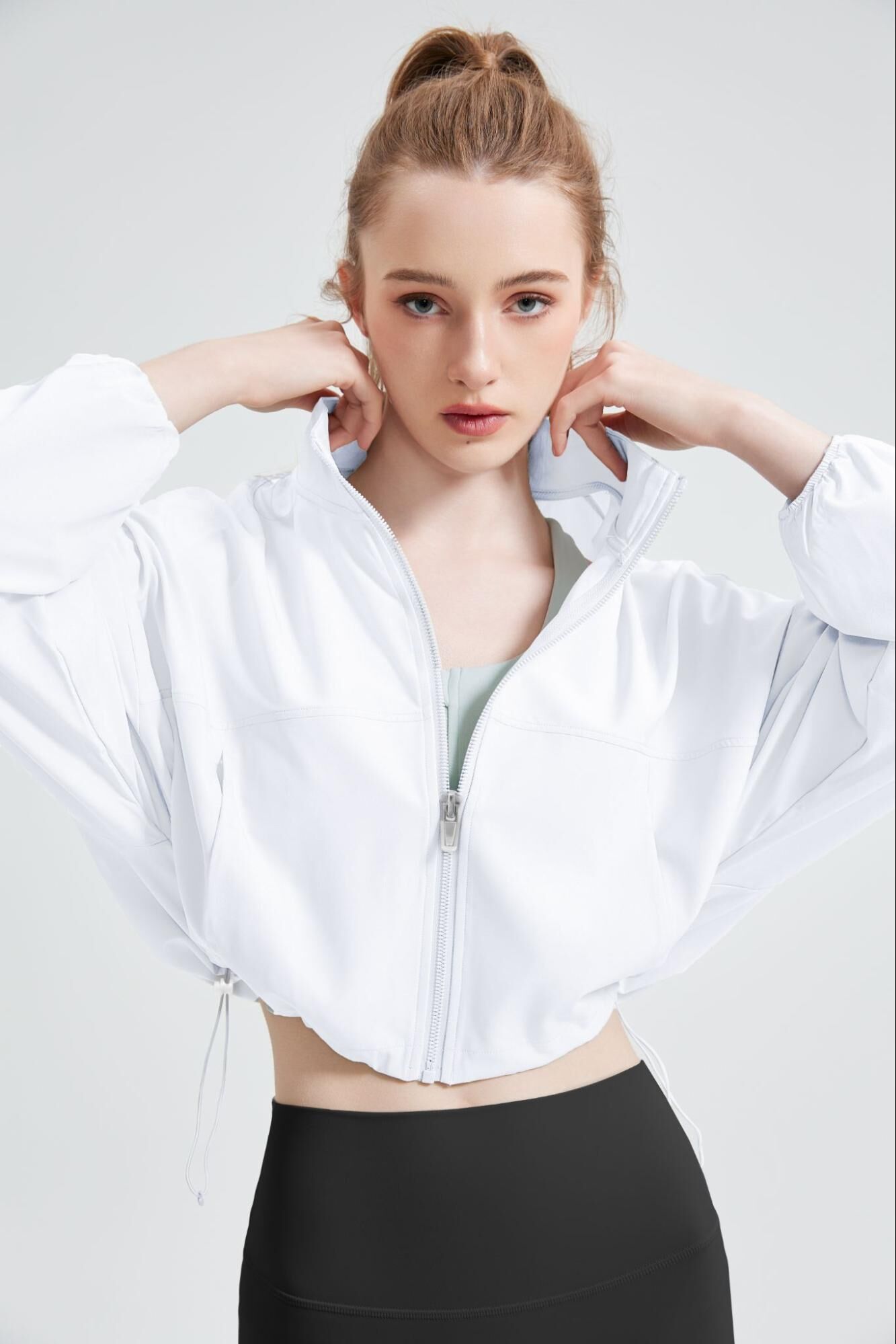 防曬外套推薦｜HYGGE HUG [Jovie Soft] 超輕薄防曬短版抽繩運動休閒外套 UPF 50+