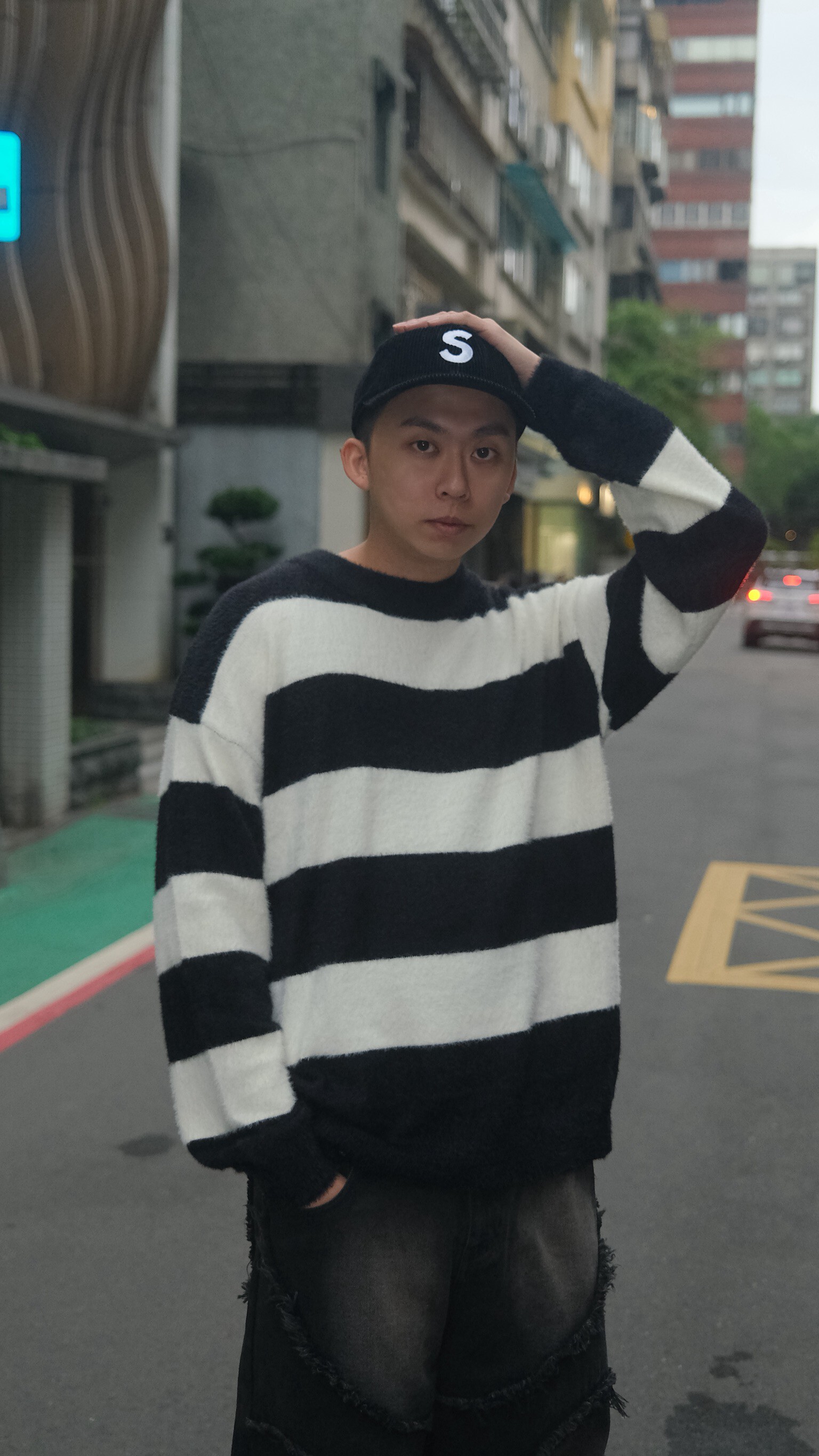 韓國海馬毛條紋毛衣