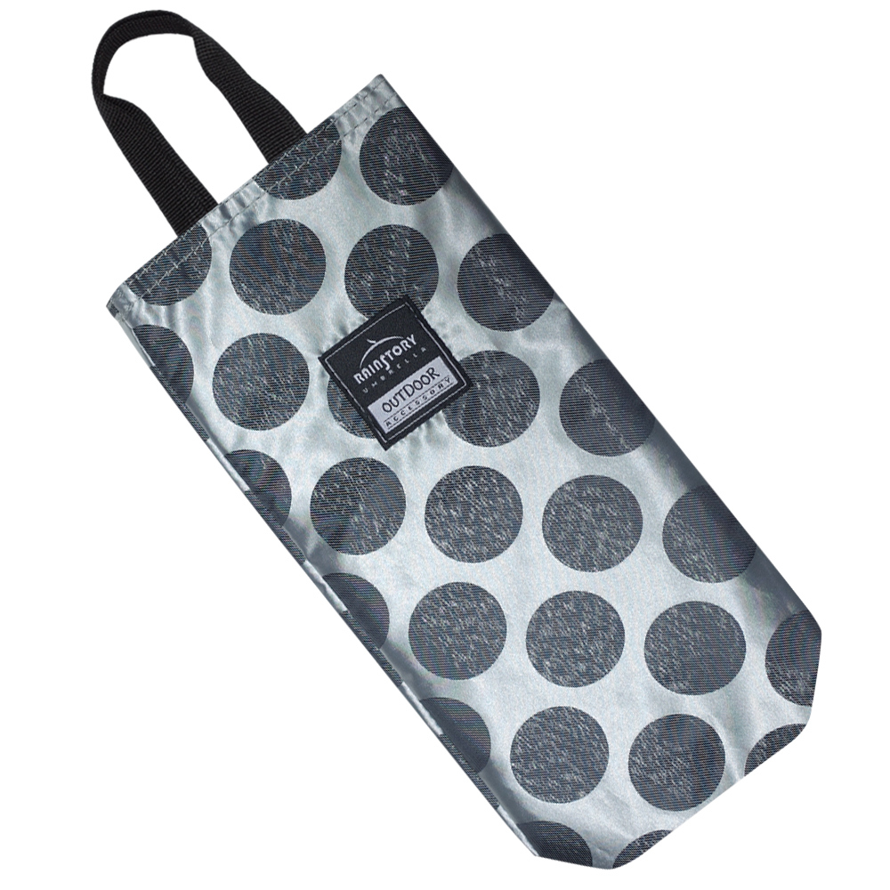 RAINSTORY多功能防潑水雨傘袋(銀黑圓點)