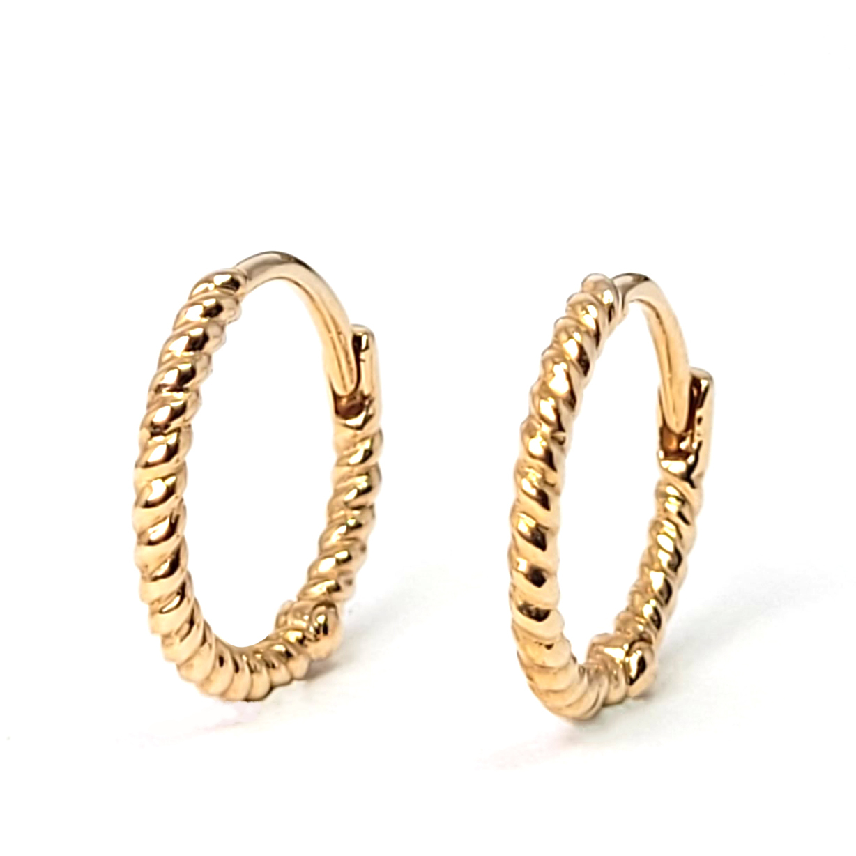 18K玫瑰金耳圈耳環