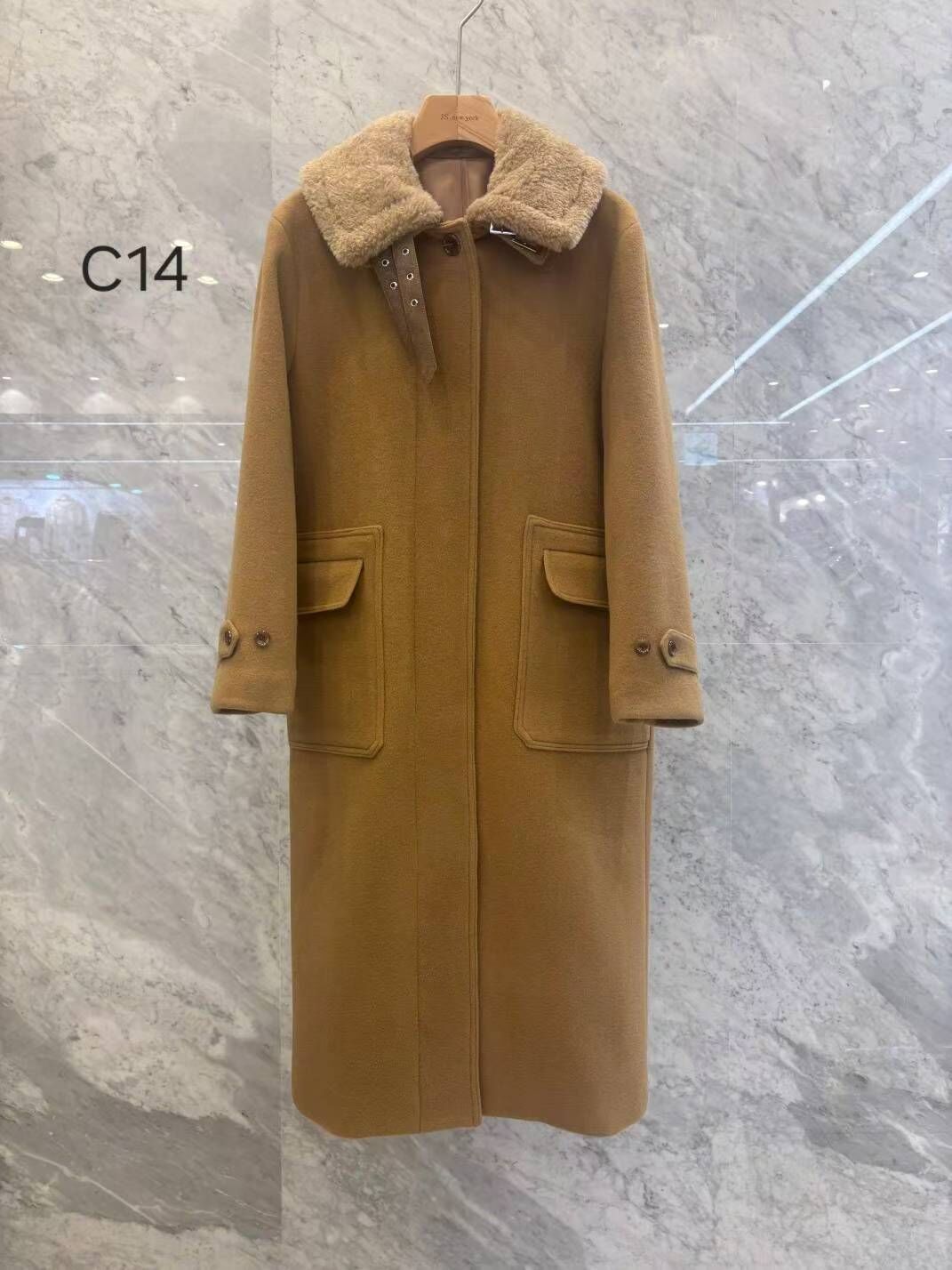 JN5203 奶油焦糖羊毛長外套