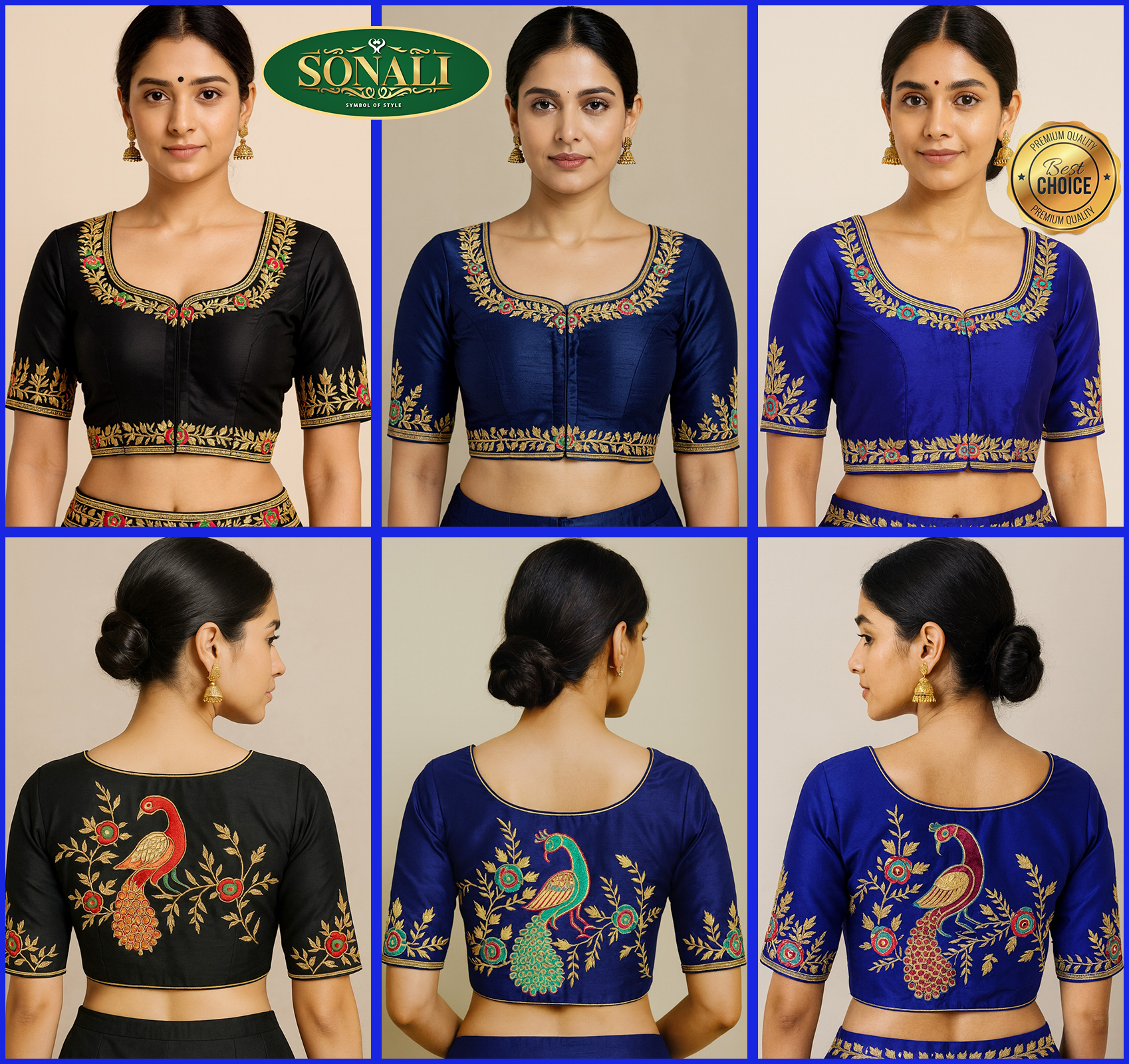 Sonali Premier Quality Women's Readymade Embroidery Blouses