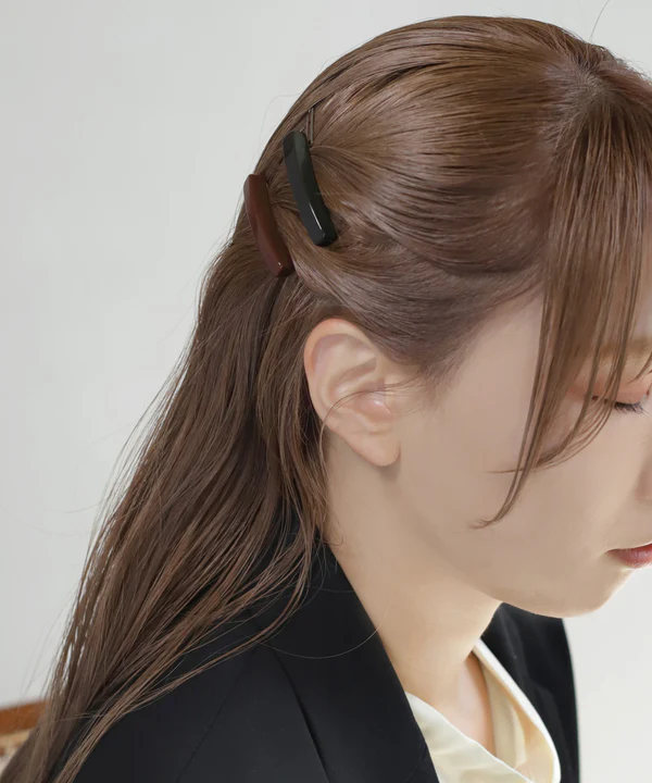 [連線優惠] ANEMONE 沉穩色系方形髮夾（2入組）