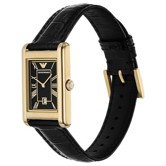 【EMPORIO ARMANI 亞曼尼】  Gino 系列 復古方形日期腕錶AR11666  25mm 現代鐘錶