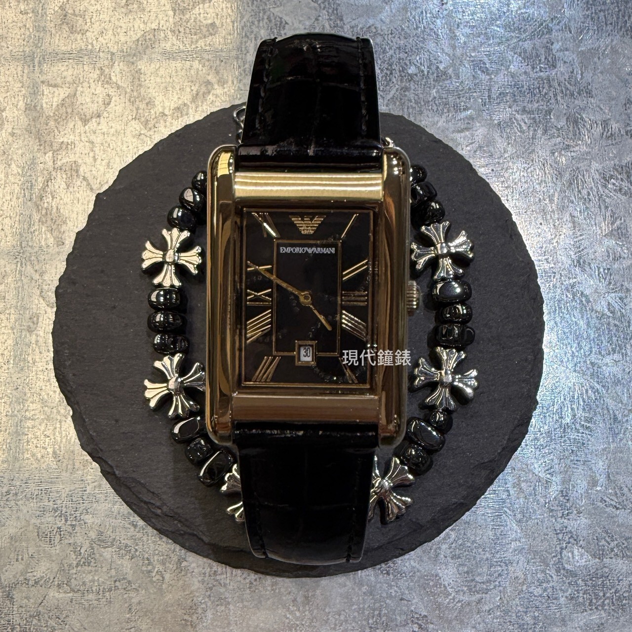 【EMPORIO ARMANI 亞曼尼】  Gino 系列 復古方形日期腕錶AR11666  25mm 現代鐘錶