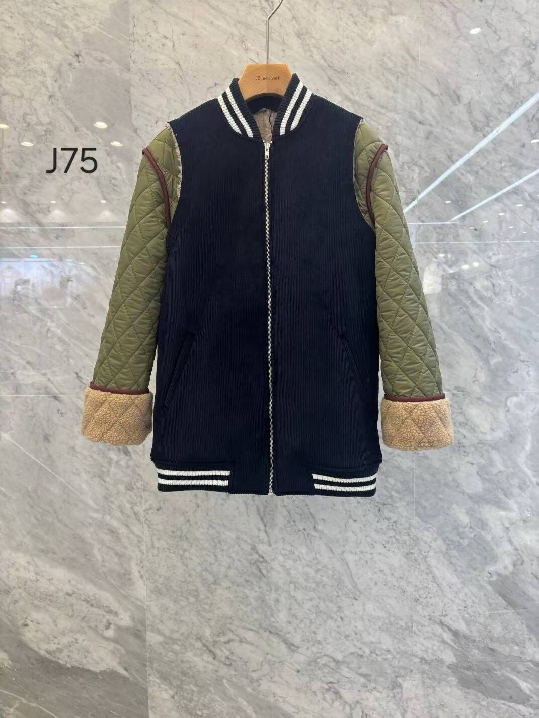 JN5206 運動風拉鏈撞色棒球外套