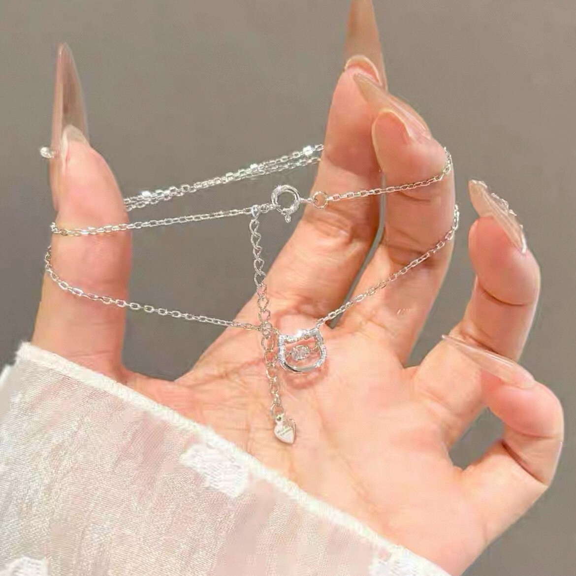 <正版授權>Hello Kitty 凱蒂貓 純銀項鍊 三麗鷗