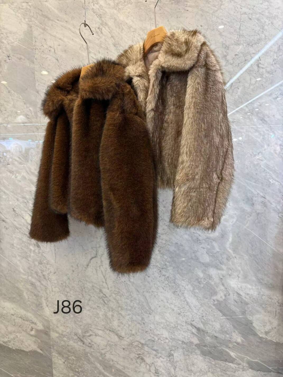 JN5214 高貴毛毛翻領外套