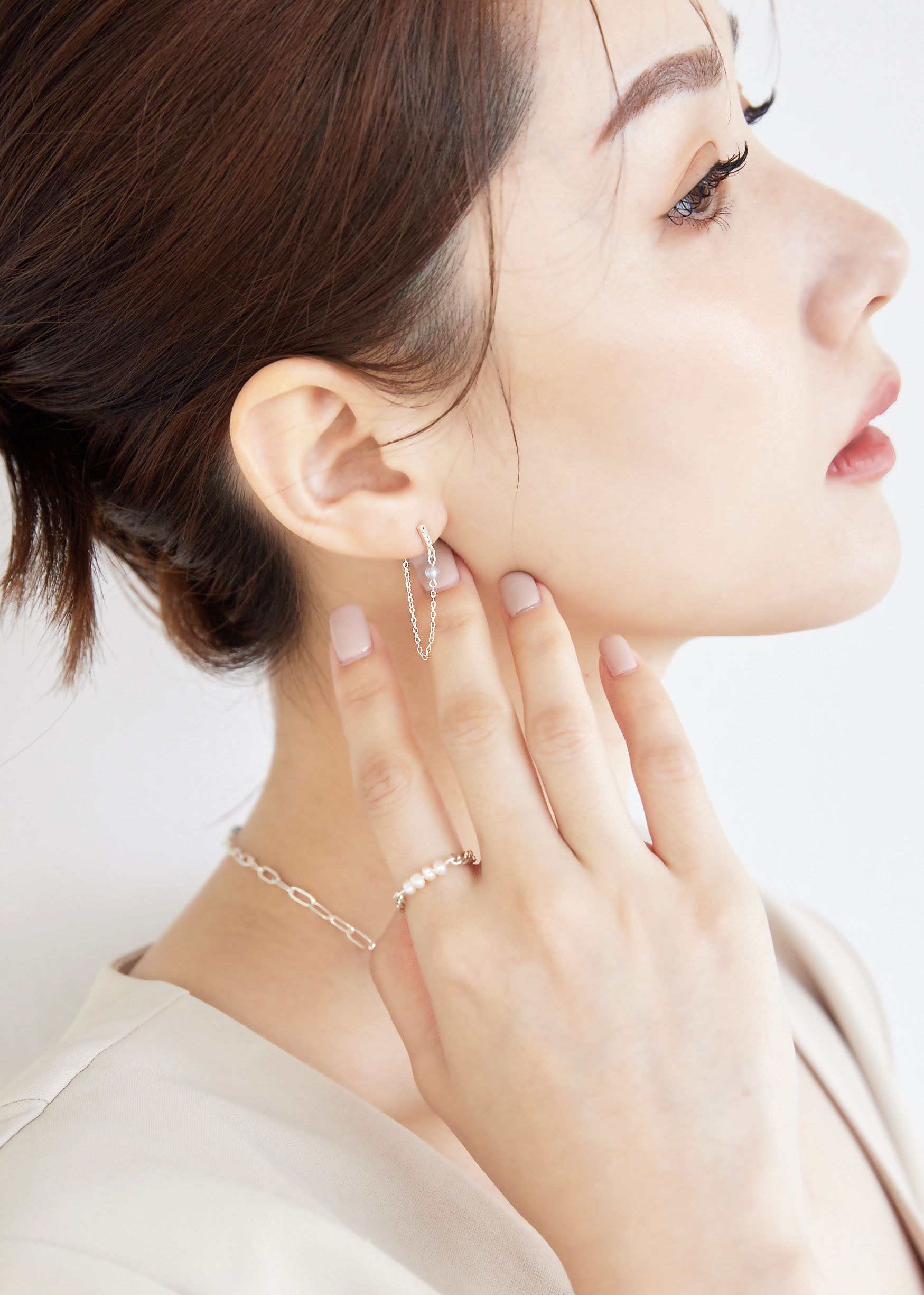 月光倒影 純銀耳環