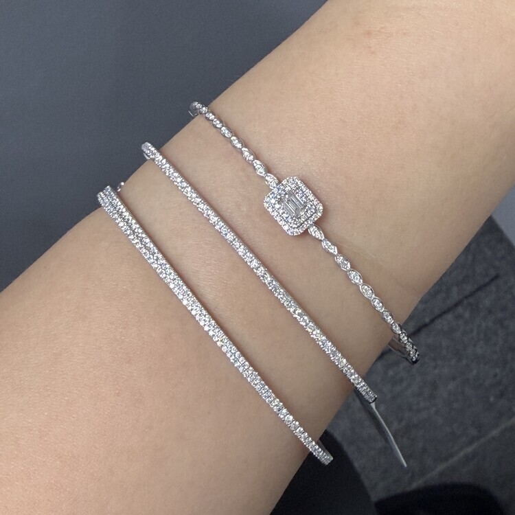 祖母綠切割鑽石手鐲