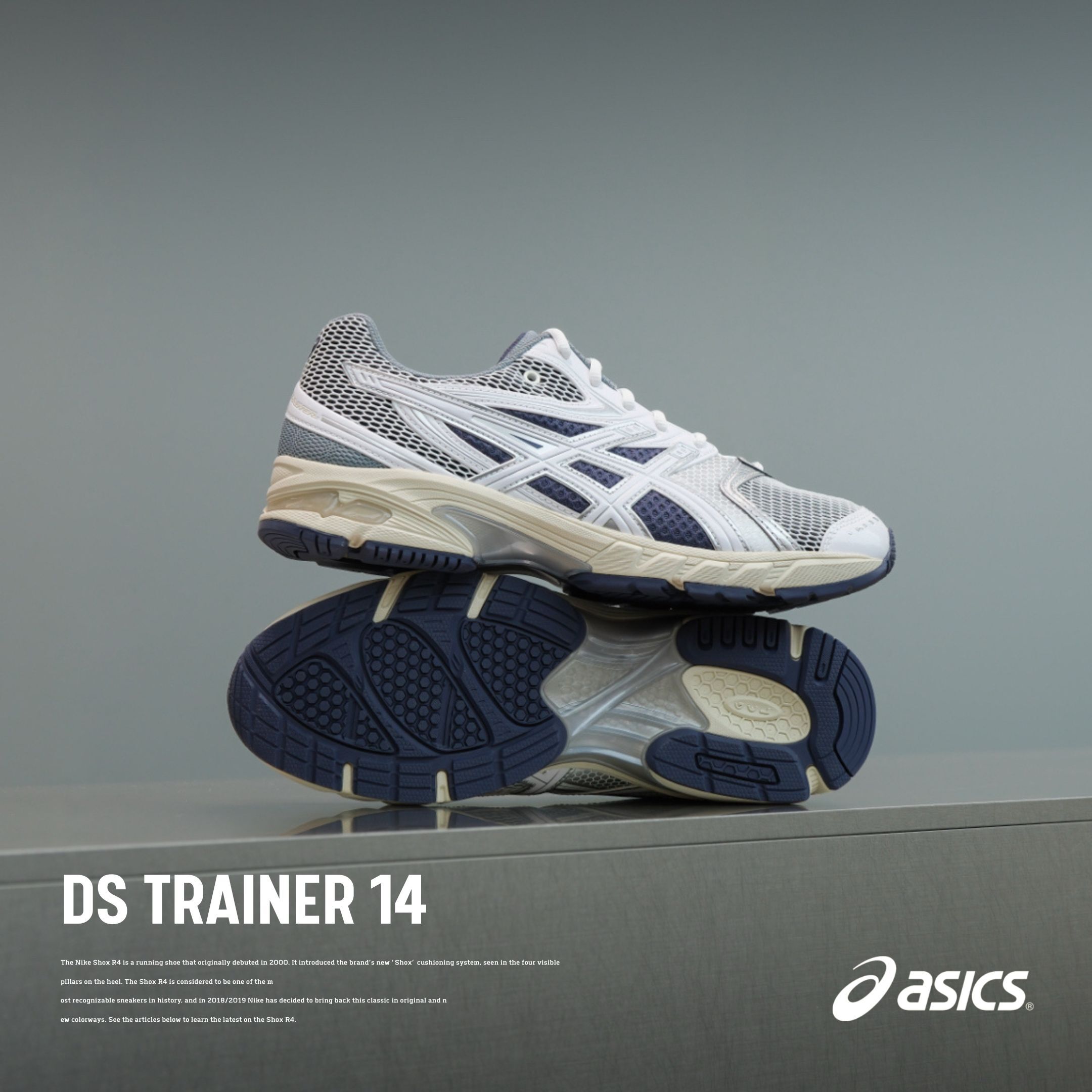 NICEDAY 代購 ASICS DS TRAINER 14 海軍藍 白 藍白 白藍 深藍 白灰 灰白 復古 運動 休閑 1203A607-100