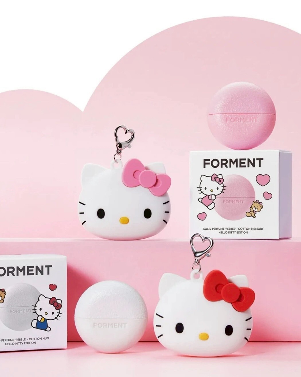 韓國 FORMENT ✕ Hello Kitty 凱蒂貓 固體香水 香膏 聯名款 含Kitty吊飾