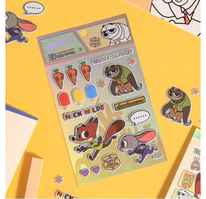 迪士尼優獸大都會|3D泡泡貼紙