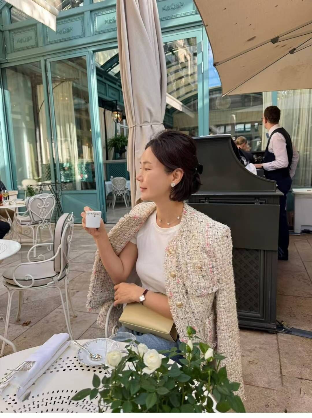 JN5225 名媛小香風金排扣外套