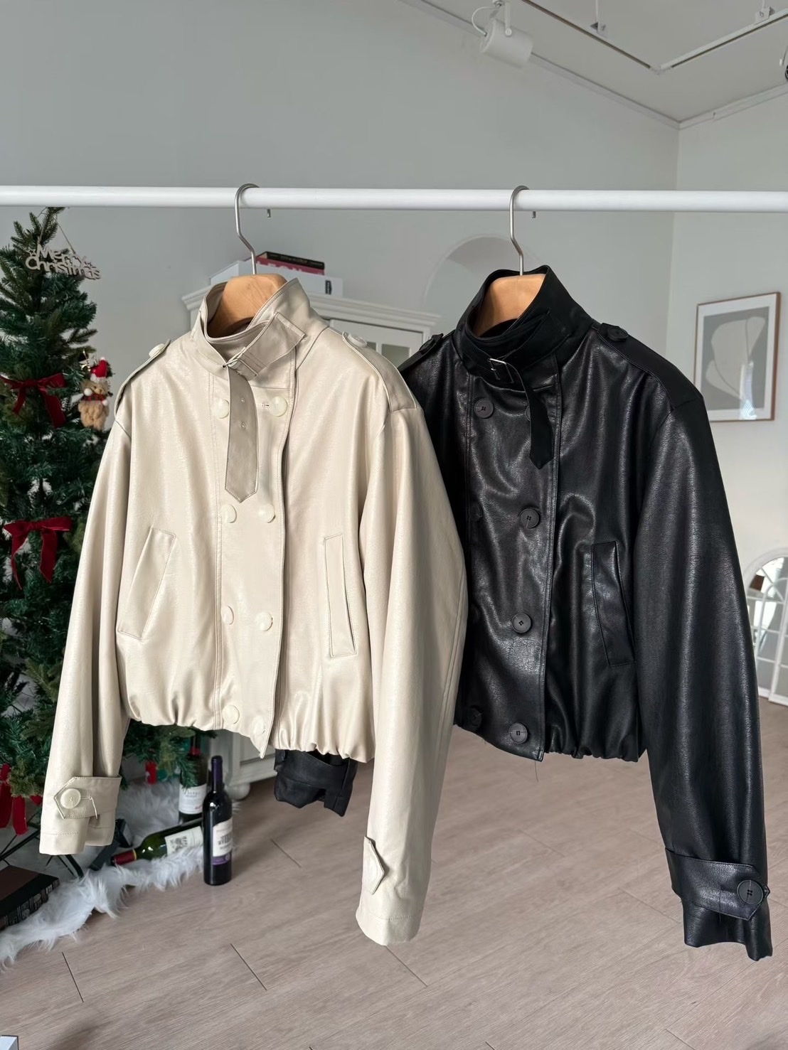 【韓國連線】A11 內加絨短版夾克皮外