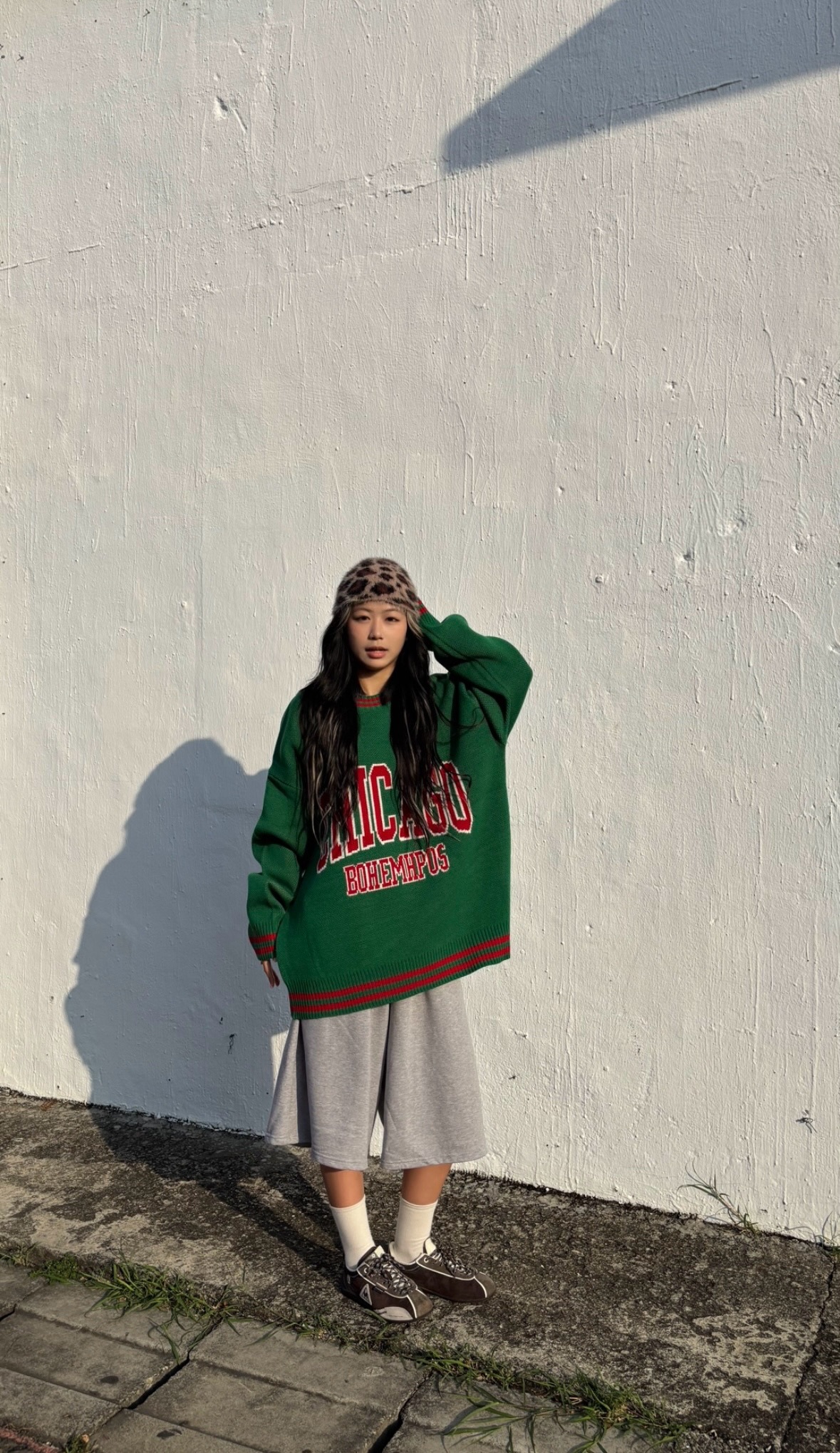 正韓 芝加哥復古毛衣 (2colors)