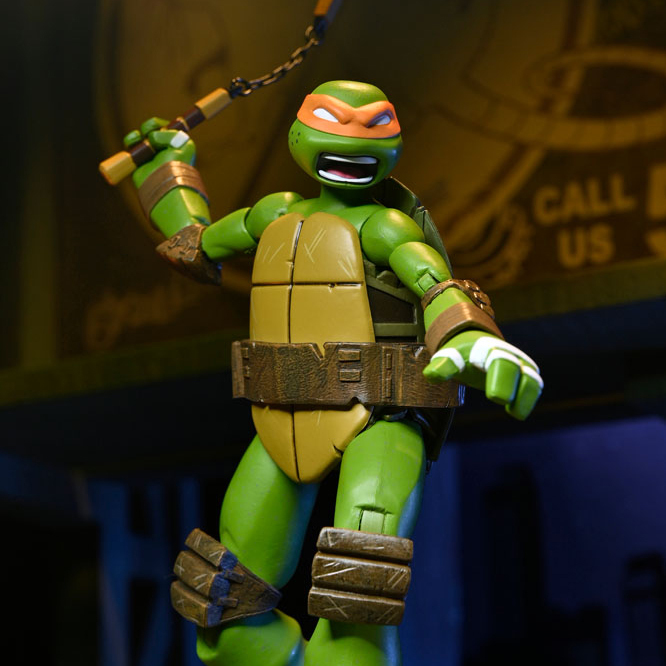 25年12月 NECA 7吋 忍者龜  (2012 Cartoon) 米開朗基羅 可動公仔
