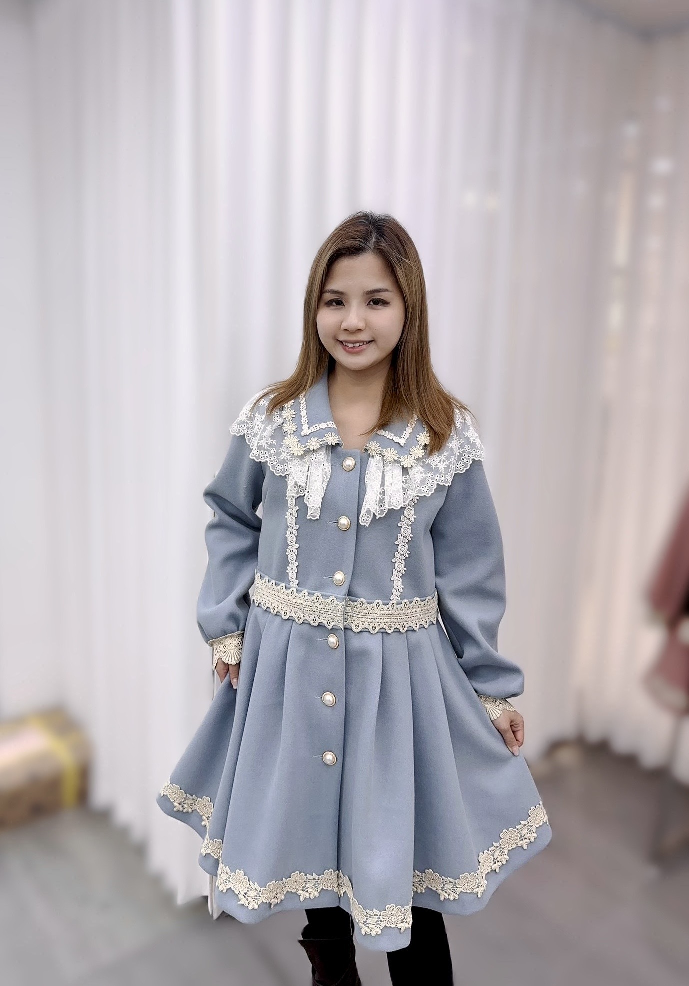 P72   輕身高質連身裙 胸42 長36    原價 $899  羊毛30%