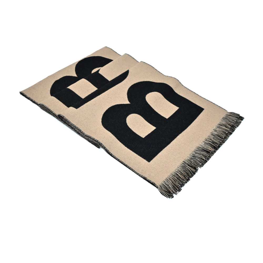 【JS’Maxx】BURBERRY 經典LOGO羊毛圍巾(米色)