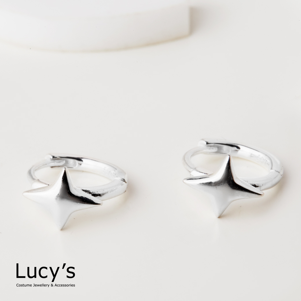 925純銀 閃耀 易扣耳環 (125903)